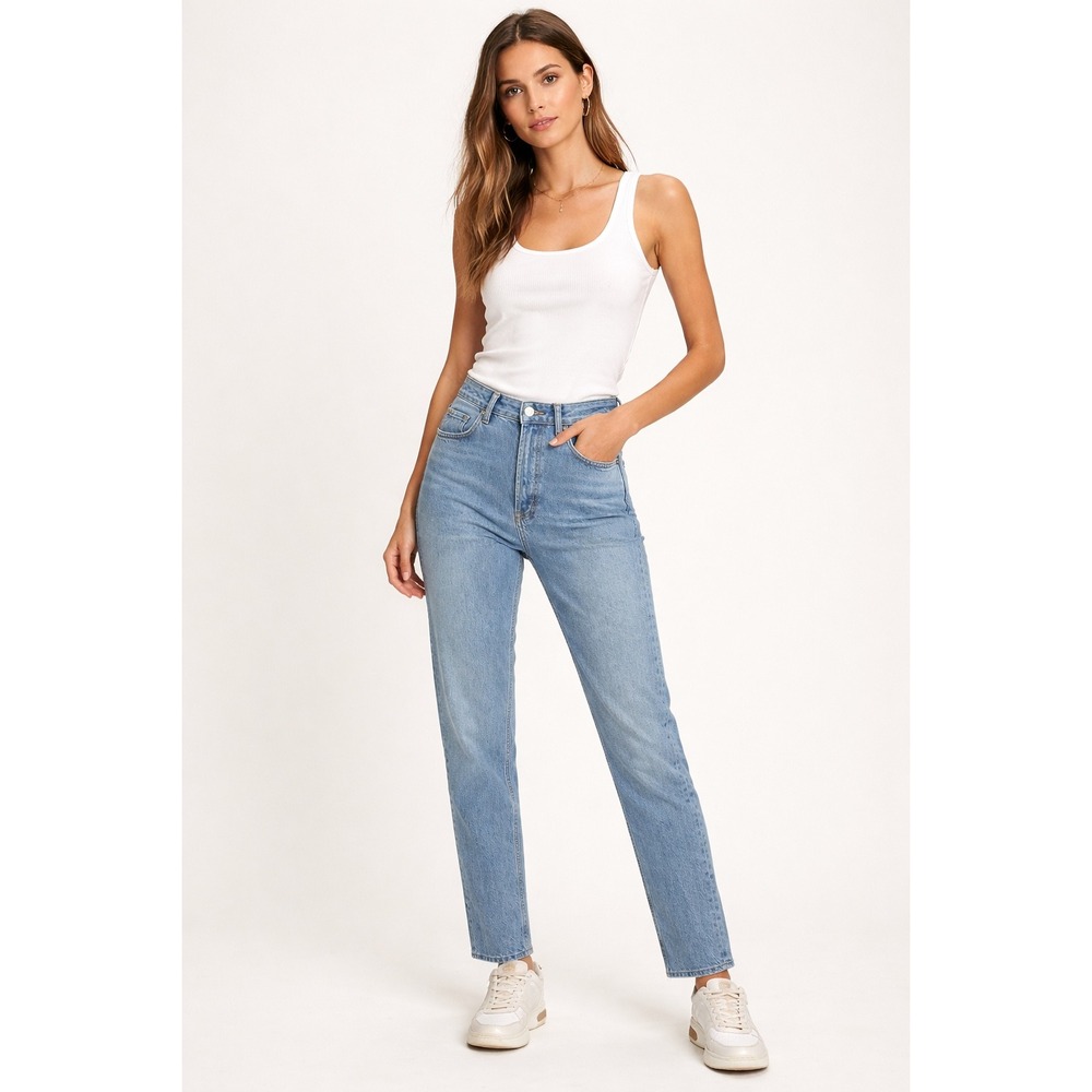 Agolde Jamie Jeans Womens 26 Tapered Straight Leg High Rise Distressed Denim‎